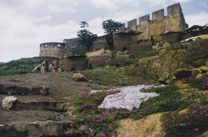 Outer walls of Fort Amsterdam. The outer walls of Fort Amsterdam (Kormantin). Abandze, Ghana, January 1958. Abandze, Central (Ghana), Ghana, Western Africa, Africa.