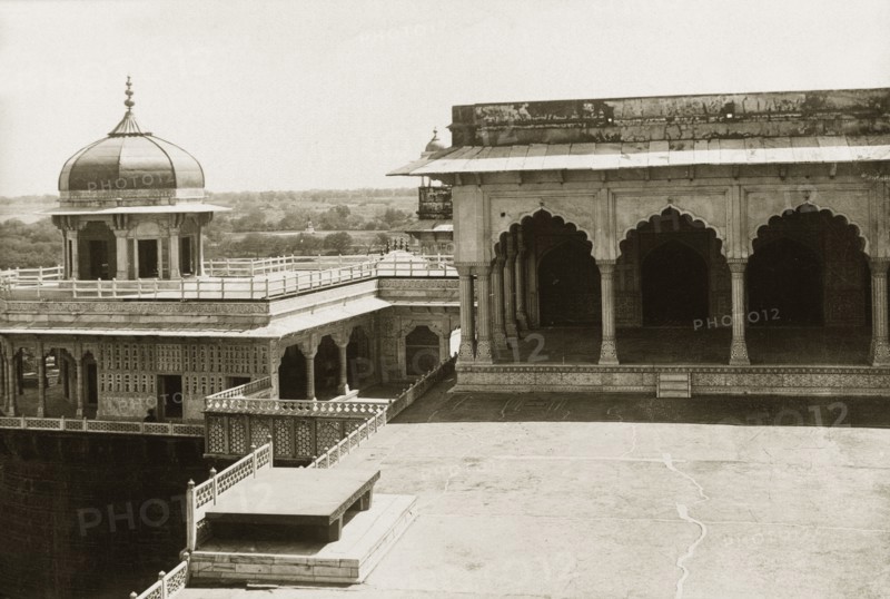 Musamman Burj at Agra Fort. View of the Musamman Burj, an octagonal tower with an open pavillon located inside the Agra Fort complex. Agra, United Provinces (Uttar Pradesh), India, circa 1920. Agra, Uttar Pradesh, India, Southern Asia, Asia.