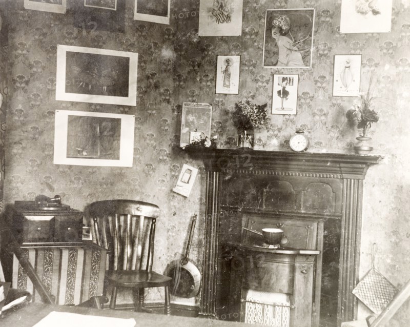 Study room at Eastbourne College. Interior of a senior study room in the boy's boarding house at Eastbourne College. Eastbourne, England, circa 1923. Eastbourne, Sussex, England (United Kingdom), Western Europe, Europe .