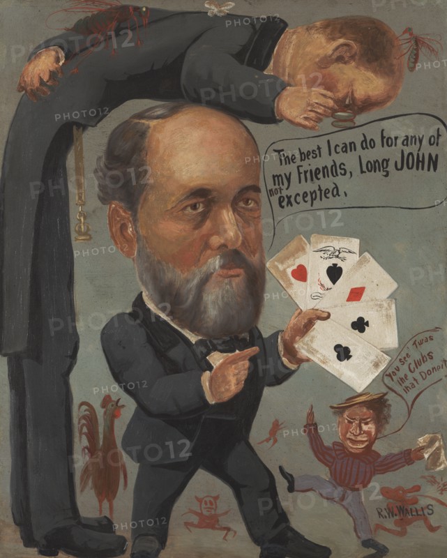 Caricature of Charles Benjamin Farwell 1885-1890. Created by Wallis, Richard William