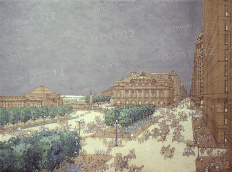 Michigan Avenue looking toward the South, 1907.  Created by Bagge, Chris U.