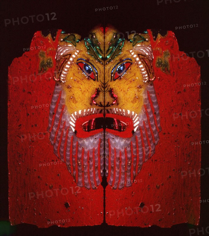 Glass fragment, depicting the satyr Seilenos
