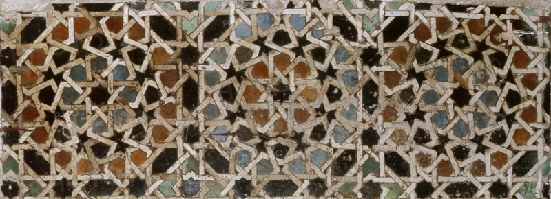 Geometric tile mosaic from the now destroyed madrasa founded by the Ziyanid sultan Abu Tashfin at Tlemcen