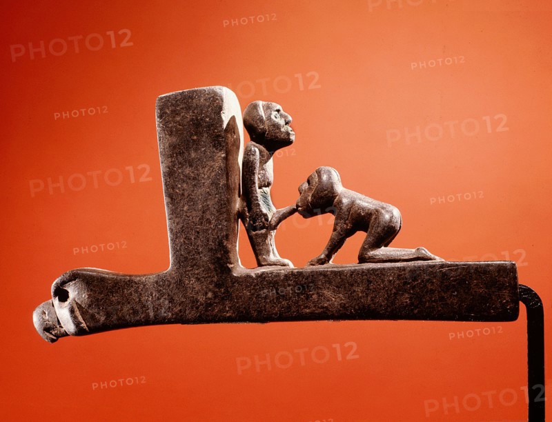 Ceremonial stone pipe with erotic scene