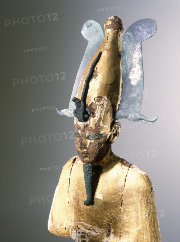 Gilt wood statue of Osiris, god of death, resurrection and fertility