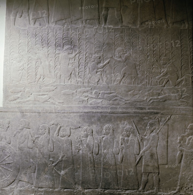Stone relief from the palace of Ashurbanipal