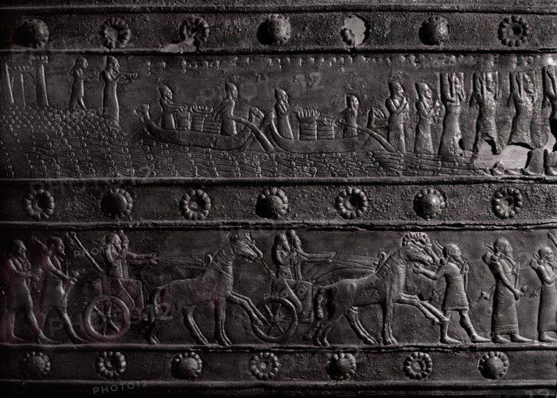The wooden gates of Shalmaneser III with bands of relief decoration in bronze