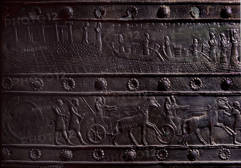 The wooden gates of Shalmaneser III with bands of relief decoration in bronze