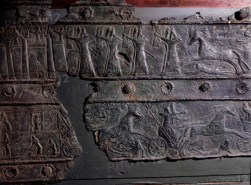 The wooden gates of Shalmaneser III with bands of relief decoration in bronze
