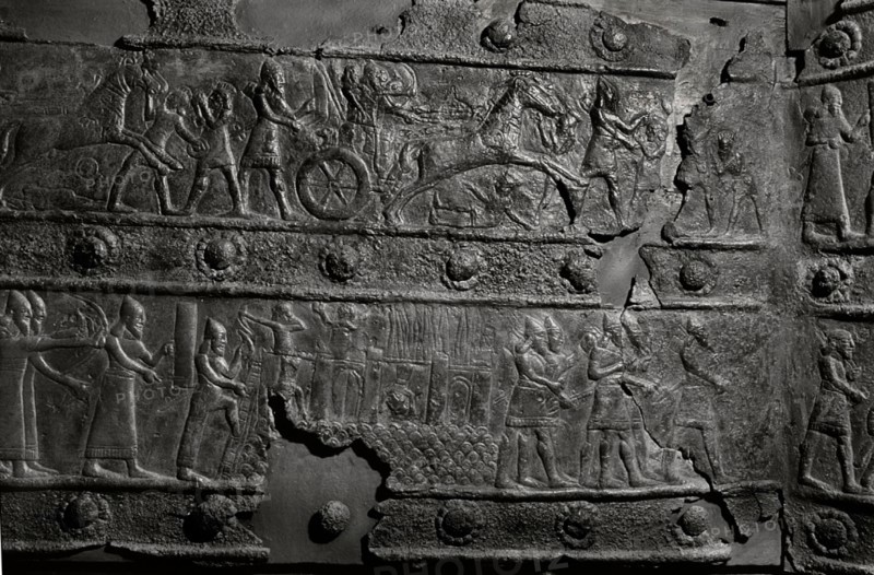 The wooden gates of Shalmaneser III with bands of relief decoration in bronze