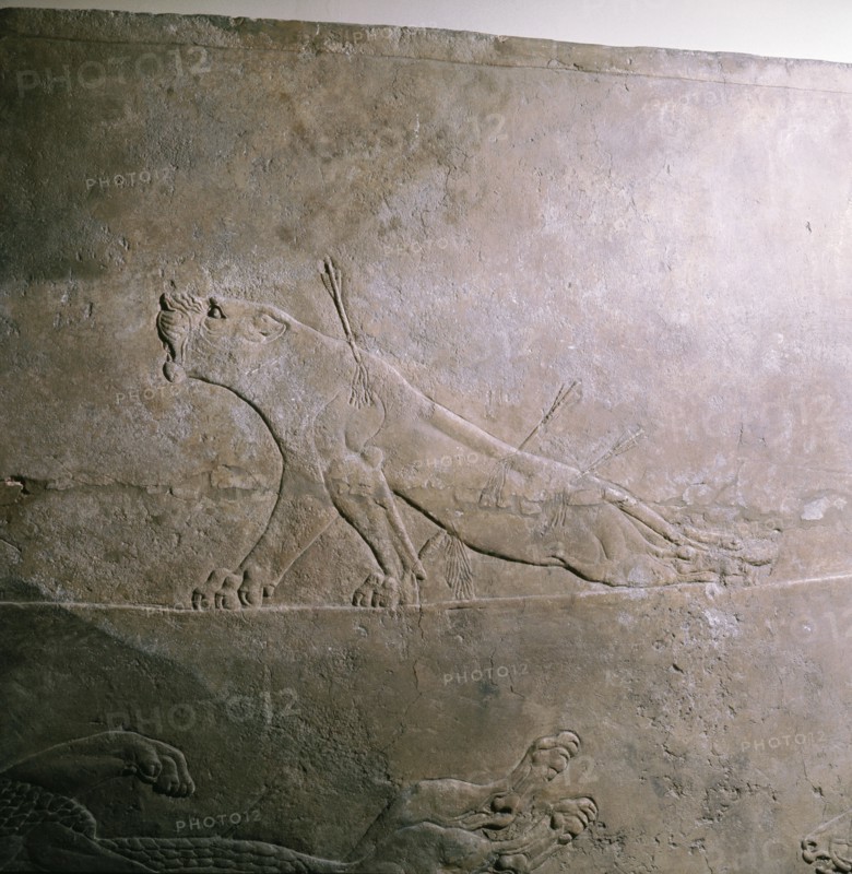 Stone relief from the palace of Ashurbanipal