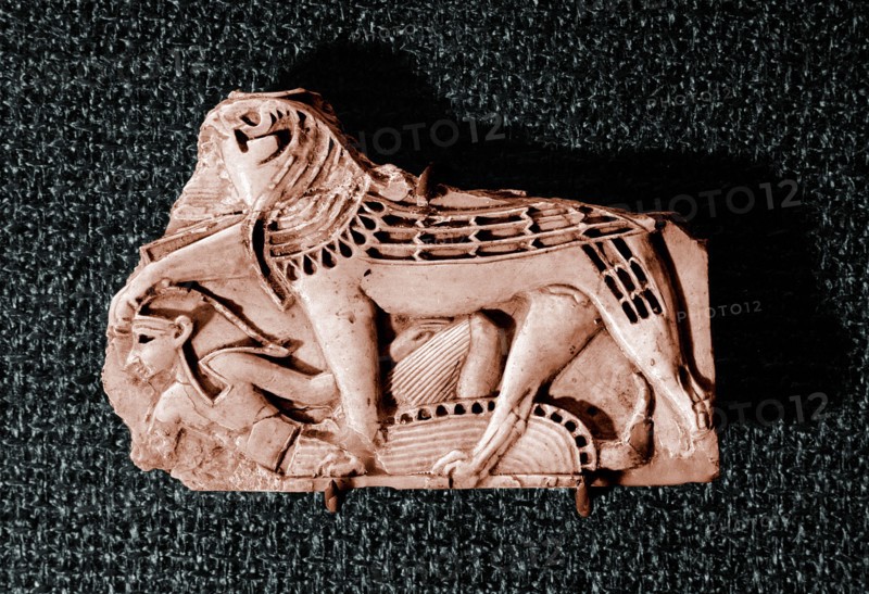 Fragment of a Phoenician   style ivory found in an Assyrian palace