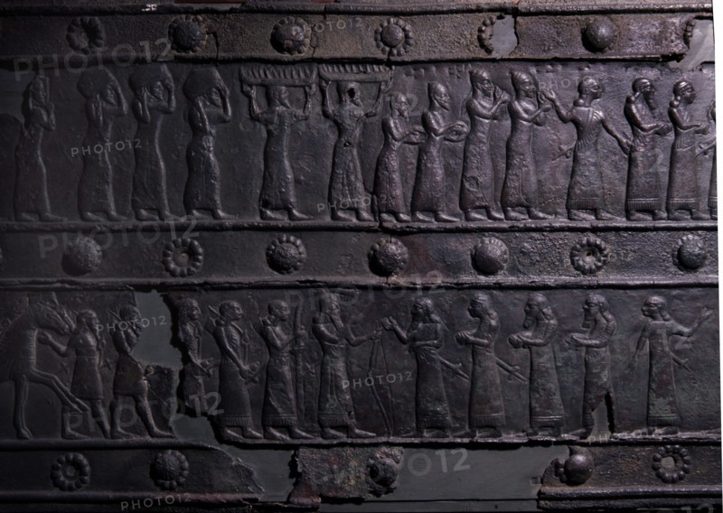 The wooden gates of Shalmaneser III with bands of relief decoration in bronze