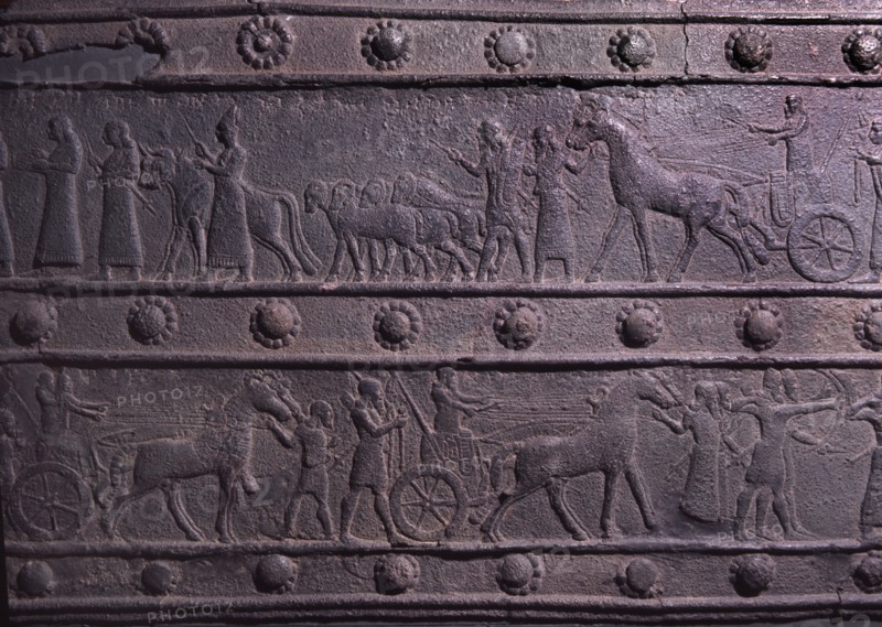 The wooden gates of Shalmaneser III with bands of relief decoration in bronze