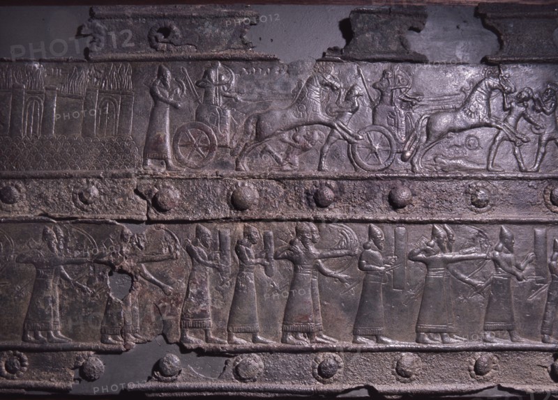 The wooden gates of Shalmaneser III with bands of relief decoration in bronze