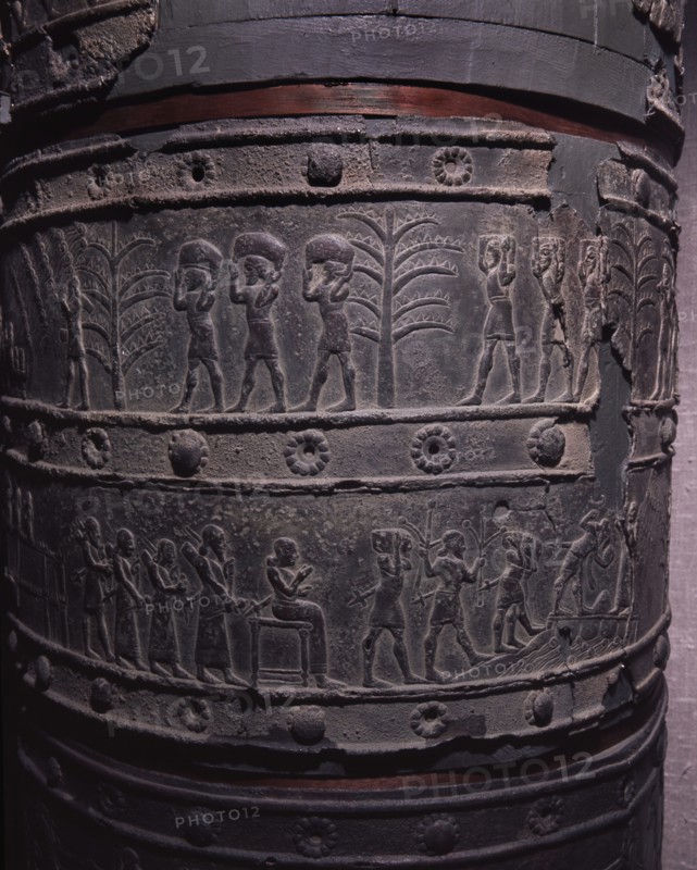 The wooden gates of Shalmaneser III with bands of relief decoration in bronze
