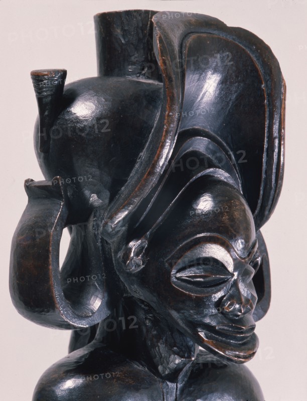Chief wearing typical Chokwe chiefs headdress