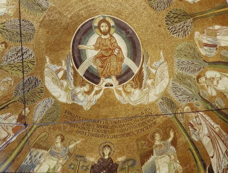 Detail of mosaic in the dome of the church of St