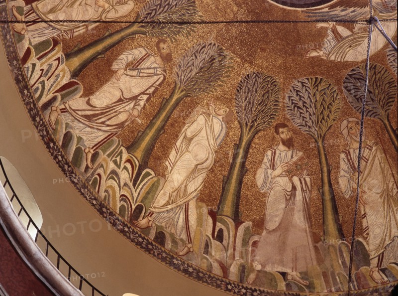 Detail of mosaic in the dome of the church of St