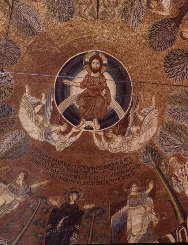 Detail of mosaic in the dome of the church of St