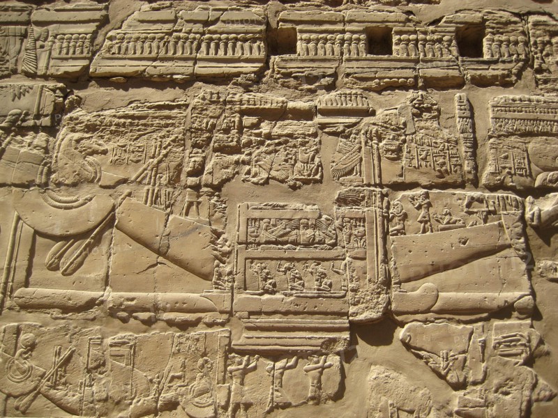Relief of the sacred barque
