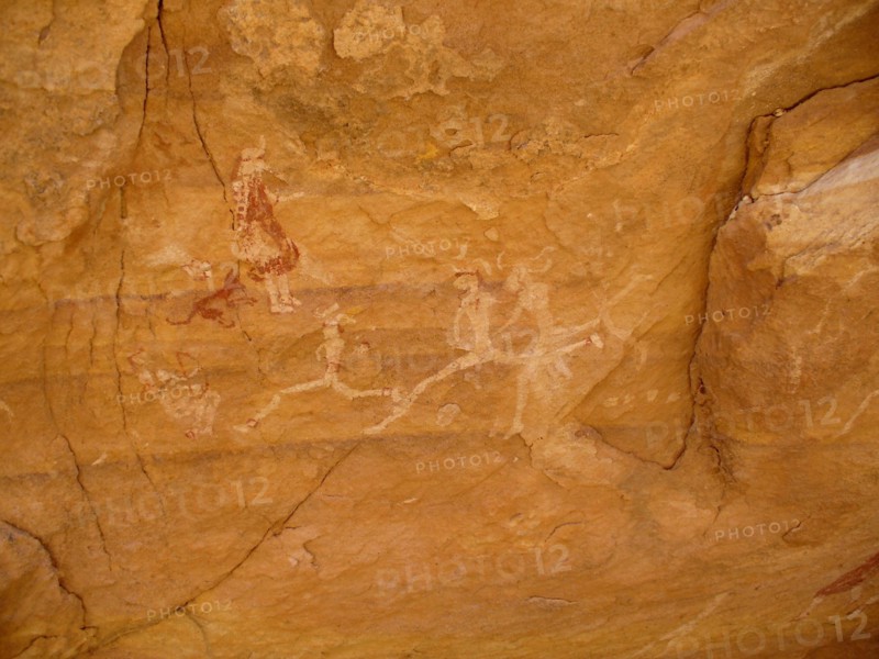 Rock painting of a humans