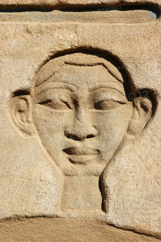 Relief from the White Chapel of Sesostris I, with head of a Nubian