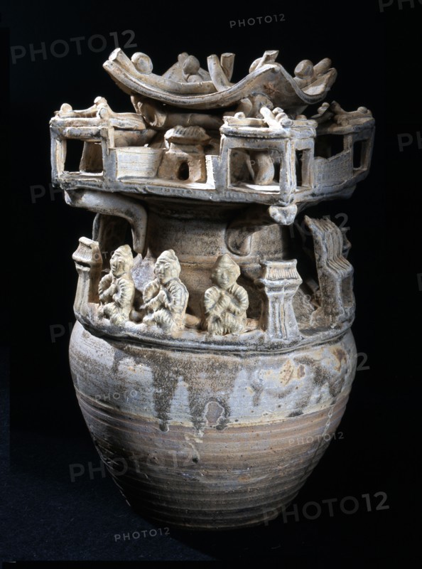 Urn representing a house