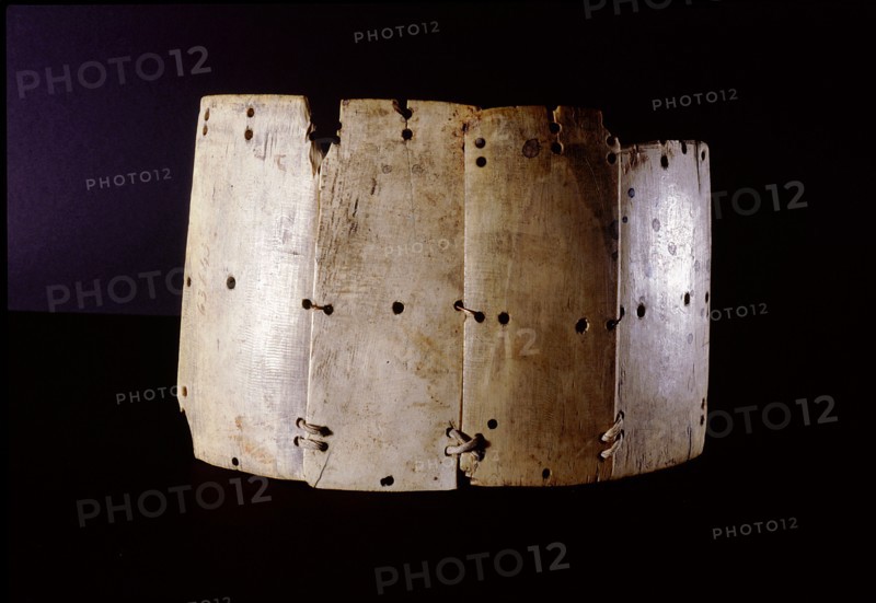 Plate armour made from strips of bone lashed together