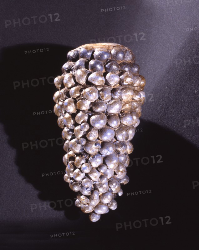 Vase, or possible an ornament in the shape of a bunch of grapes