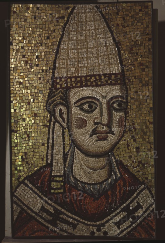 A fragment of a mosaic from the apse of Ecclesia Romana the first basilica of St Peter in the Vatican commissioned by Pope Innocent III (1198   1216)