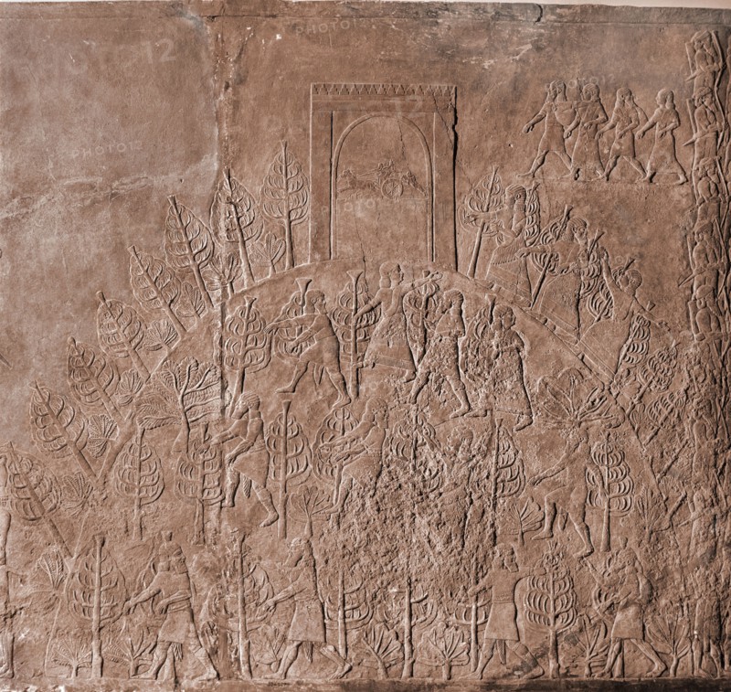 Stone relief from the palace of Ashurbanipal