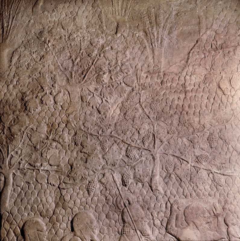 A detail of a relief showing a procession of prisoners after the siege of Lachish