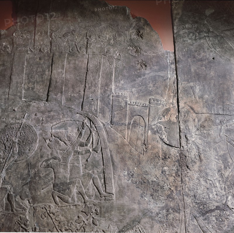 Relief depicting Sennacherib attacking a walled city (thought by some to be Jerusalem)