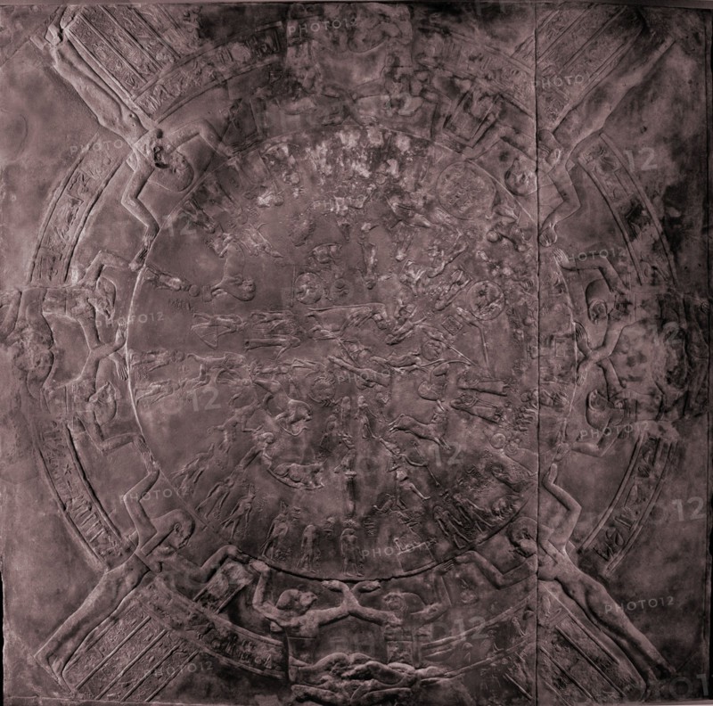 Bas relief representing a night skyscape, from the ceiling of one of the chapels where the resurrection of Osiris was commemorated