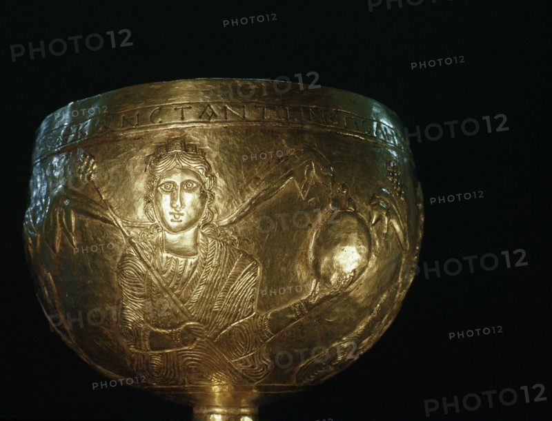 A Byzantine gold cup with personifications of the cities of Rome, Constantinople, Alexandria and Cyprus