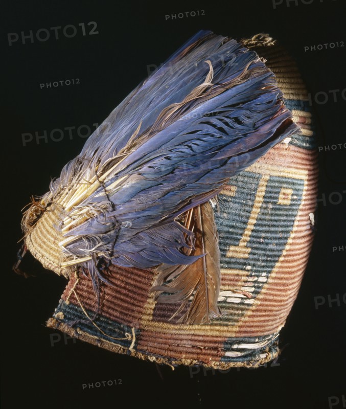 Fez style hat with feather plumes