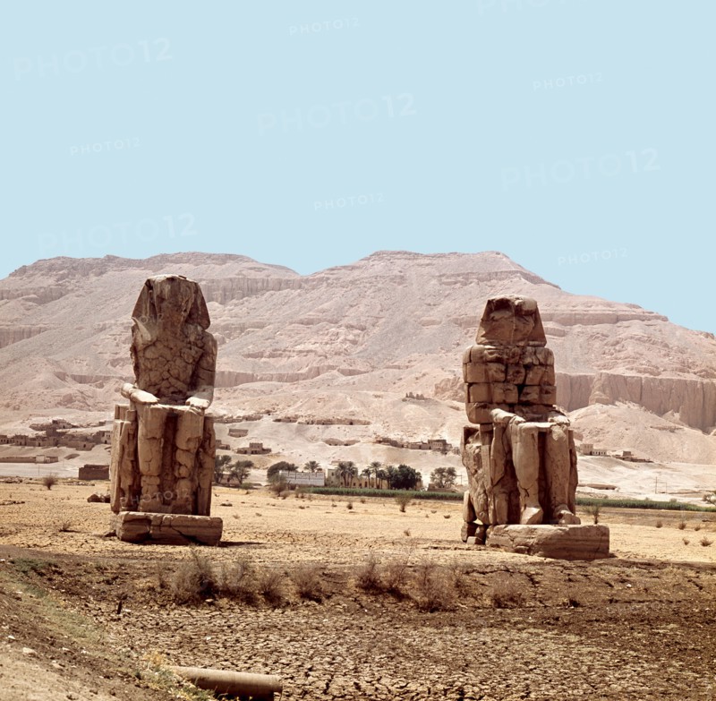 View of the colossi of Memnon