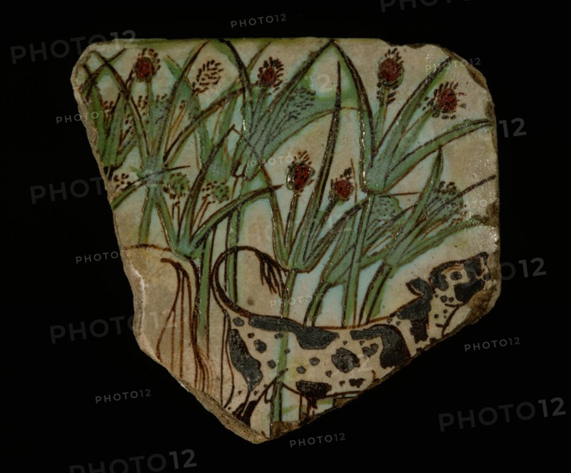 Tile fragment of calf in marshes