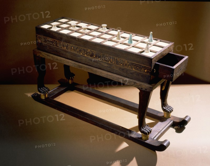 Ebony game box with stand from the burial of Tutanhkamun