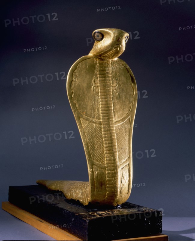 Gold statue of Netjer Ankh (living god) made of guilded wood found in one of the black shrines of the Tutankhamun burial