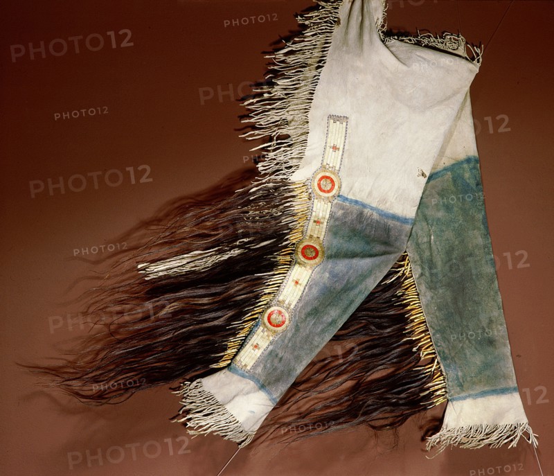 Elaborate hair fringed war shirts and leggings were reserved for displays and rarely used in combat
