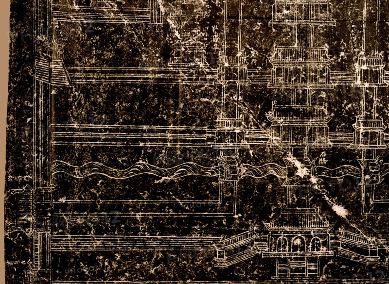 The layout of the Temple to Confucius (detail): a rubbing taken from a stele in the Forest of Steles, Xian