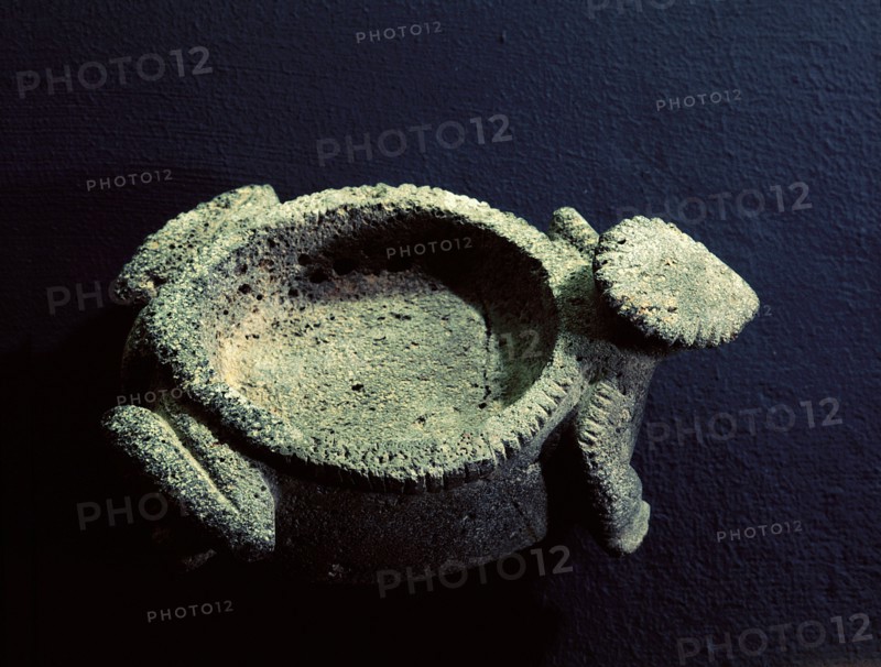 Pigment mortar in the form of a horned toad