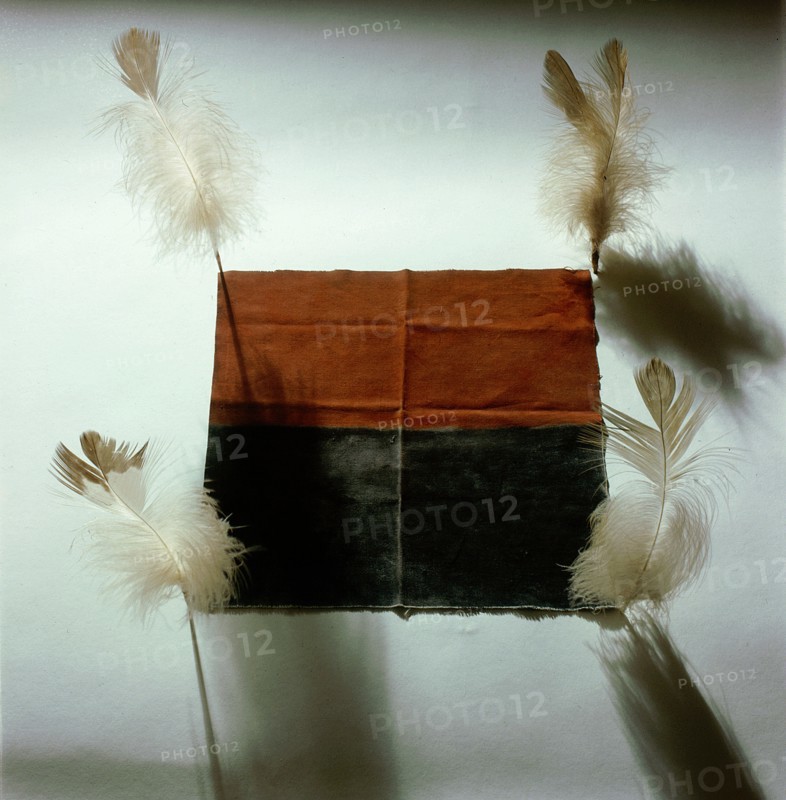 Painted altar, part of of a Blackfoot Horse medicine bundle used during ceremonies intended to increase the wealth in horses