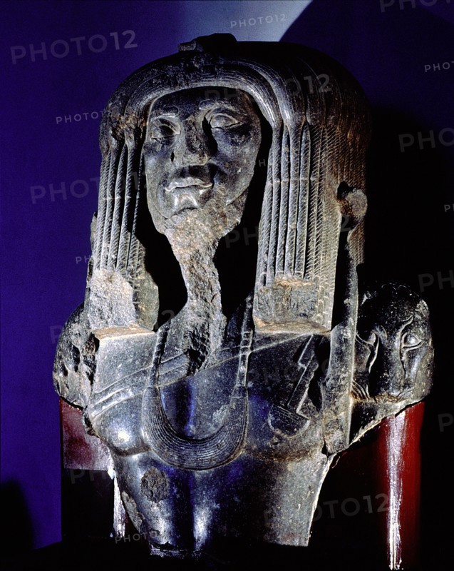 Bust from a colossal statue of Amenemhat III in priestly costume