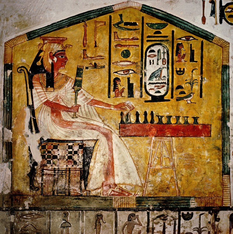 Wall painting from the tomb of Nefertari: the Queen playing senet