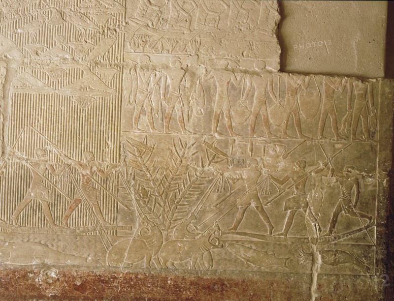 A scene in relief in the tomb of the vizier Mereruka