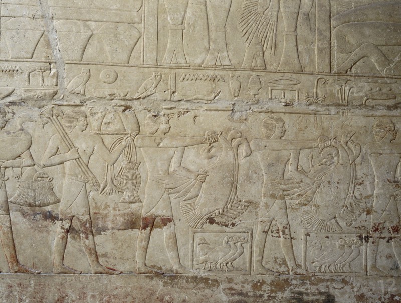 A scene in relief in the tomb of the vizier Mereruka