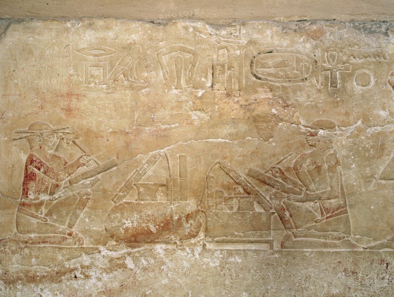 A detail of a relief